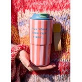 Stainless Steel Thermo Cup with Organic Stripes Print - 550 ml