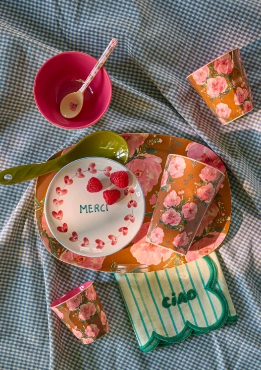 Melamine Cup with Floral Fiesta Rose Print - Medium - 250 ml