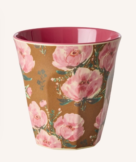 Melamine Cup with Floral Fiesta Rose Print - Medium - 250 ml