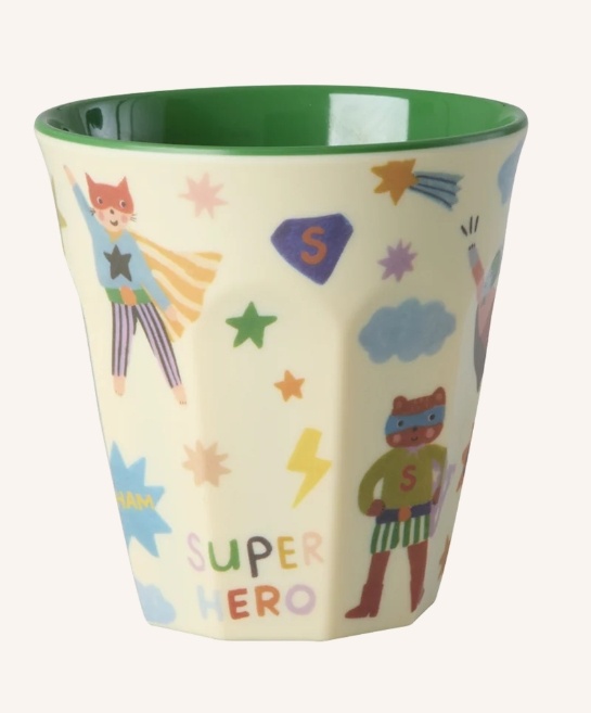 Melamine Cup with Hero Print - Medium - Green - 250 ml
