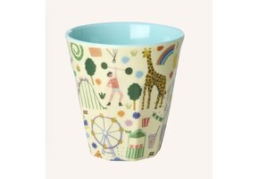 Melamine Cup with Mint Fun Fair Print - Medium - 250 ml