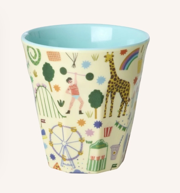 Melamine Cup with Mint Fun Fair Print - Medium - 250 ml