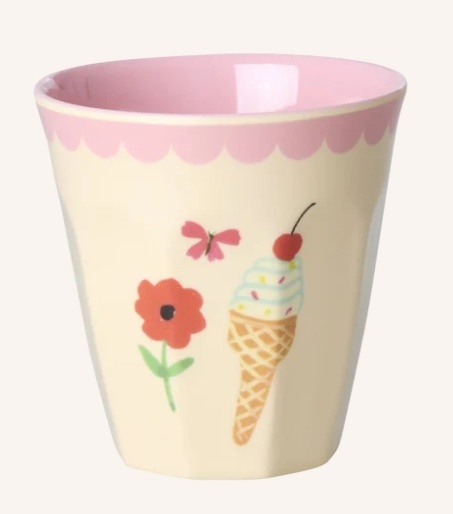 Melamine Cups with Pink Fun Fair Prints - Small - 6 Pack - 160 ml