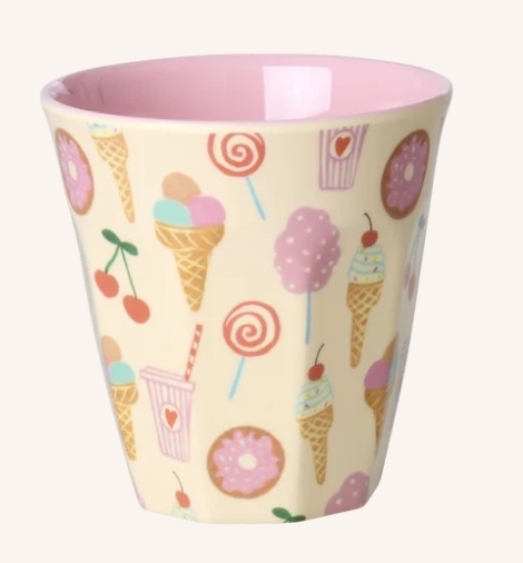 Melamine Cups with Pink Fun Fair Prints - Small - 6 Pack - 160 ml