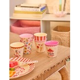 Melamine Cups with Pink Fun Fair Prints - Small - 6 Pack - 160 ml