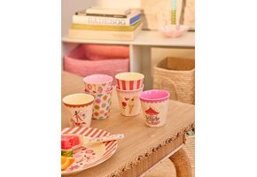 Melamine Cups with Pink Fun Fair Prints - Small - 6 Pack - 160 ml