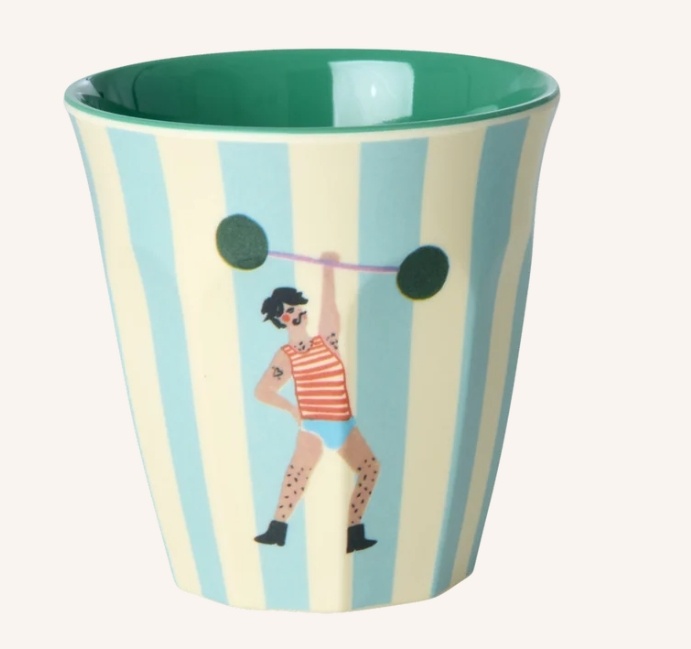 Melamine Cups with Mint Fun Fair Prints - Small - 6 Pack - 160 ml