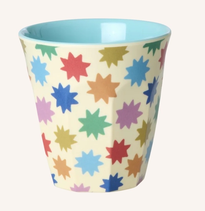 Melamine Cups with Mint Fun Fair Prints - Small - 6 Pack - 160 ml