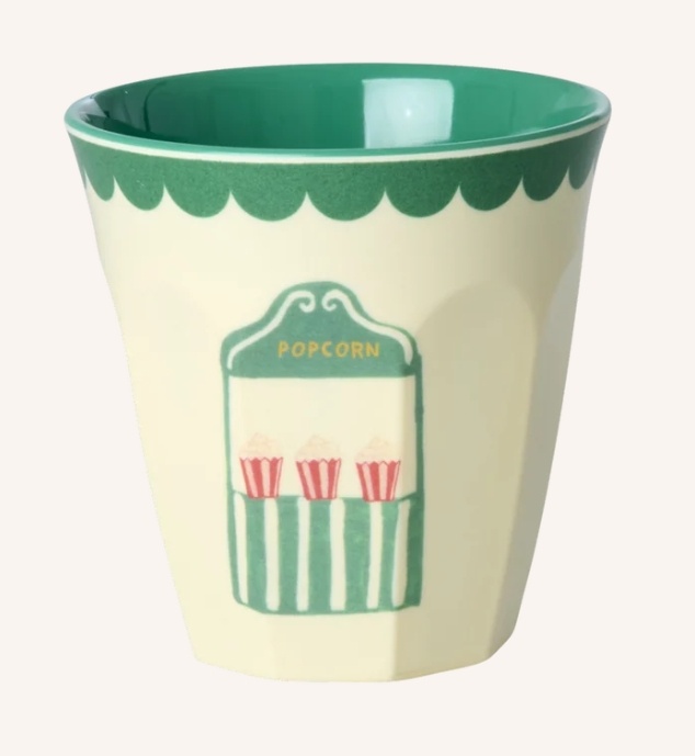 Melamine Cups with Mint Fun Fair Prints - Small - 6 Pack - 160 ml