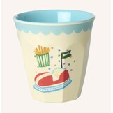 Melamine Cups with Mint Fun Fair Prints - Small - 6 Pack - 160 ml