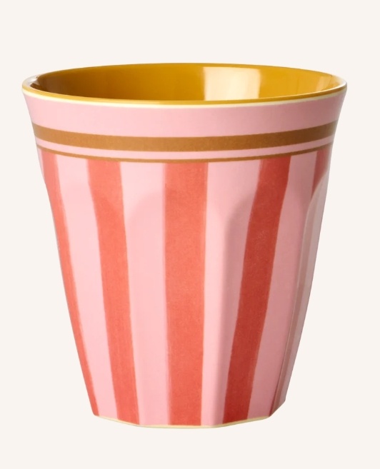 Melamine Cup with Organic Stripes Print - Medium - 250 ml