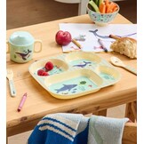 Melamine Baby Dinner Set in Gift Box - Blue Ocean Print - 4 pcs