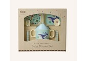 Melamine Baby Dinner Set in Gift Box - Blue Ocean Print - 4 pcs