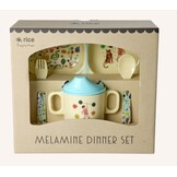 Melamine Baby Dinner Set in Gift Box - Mint Fun Fair Print - 4 pcs