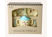 Melamine Baby Dinner Set in Gift Box - Mint Fun Fair Print - 4 pcs