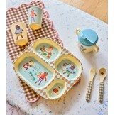 Kids Melamine Spoon and Fork with Blue Music Band Print