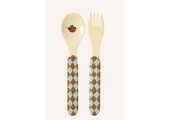 Kids Melamine Spoon and Fork with Blue Music Band Print
