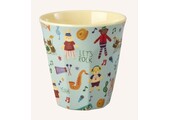 Melamine Cup with Blue Music Band Print - Medium  - 250 ml
