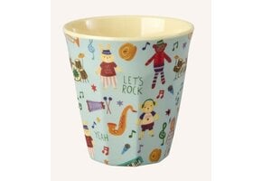 Melamine Cup with Blue Music Band Print - Medium  - 250 ml