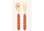 Kids Melamine Spoon and Fork with Pink Music Band Print