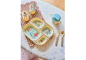 Melamine Kids 4 Room Plate with Blue Music Band Print