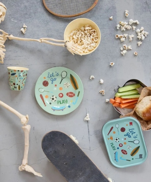 Melamine Round Side Plates with Sports Print