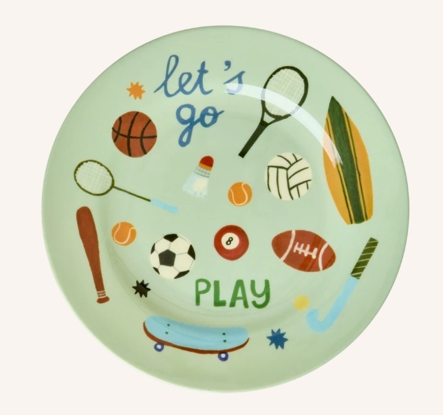 Melamine Round Side Plates with Sports Print