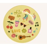 Melamine Round Side Plates with Unicorn Love Print