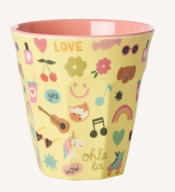 Melamine Cup with Unicorn Love Print - Medium - 250 ml