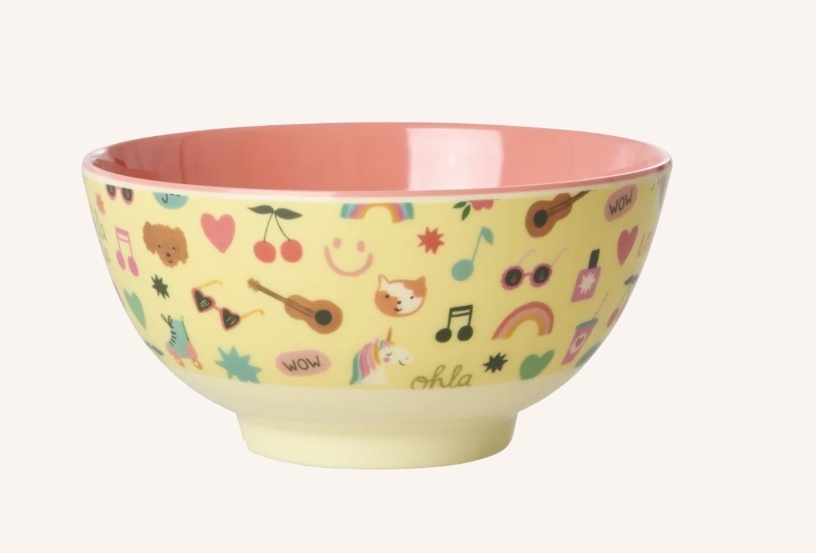 Melamine Bowl with Unicorn Love Print - Medium - 700 ml