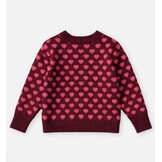 JANIE CASHMERE HEART PULLOVER BURGUNDY / RED BUD
