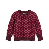 JANIE CASHMERE HEART PULLOVER BURGUNDY / RED BUD