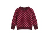 JANIE CASHMERE HEART PULLOVER BURGUNDY / RED BUD