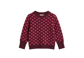 JANIE CASHMERE HEART PULLOVER BURGUNDY / RED BUD
