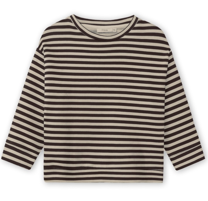 ALVIN LS STRIPE SWEATSHIRT COFFEE BEAN / SANDSHELL