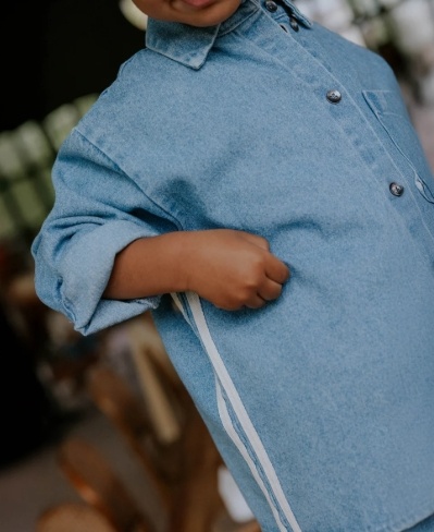 DONNY LS SHIRT WOVEN MEDIUM DENIM BLUE