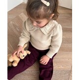 JULIE LS KNIT BLOUSE SANDSHELL