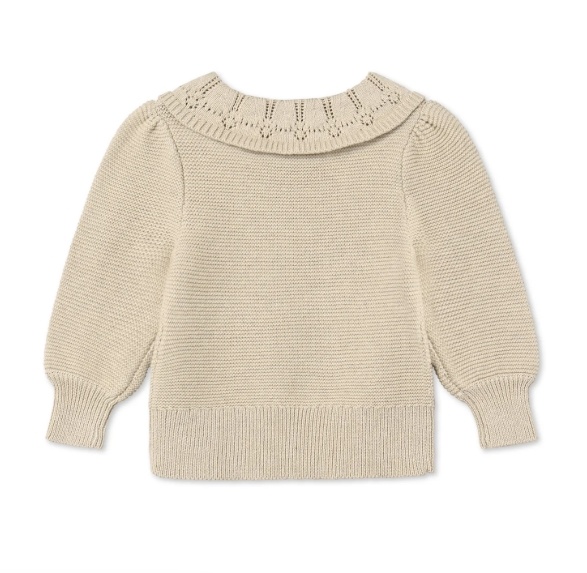 JULIE LS KNIT BLOUSE SANDSHELL