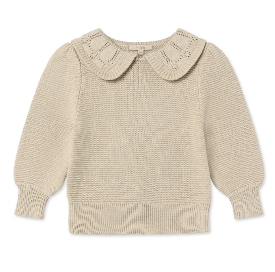 JULIE LS KNIT BLOUSE SANDSHELL