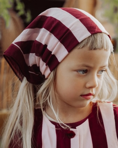 KOTA SCARF SMOKE ROSE/BURGUNDY STRIPE