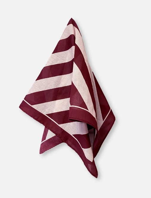 KOTA SCARF SMOKE ROSE/BURGUNDY STRIPE