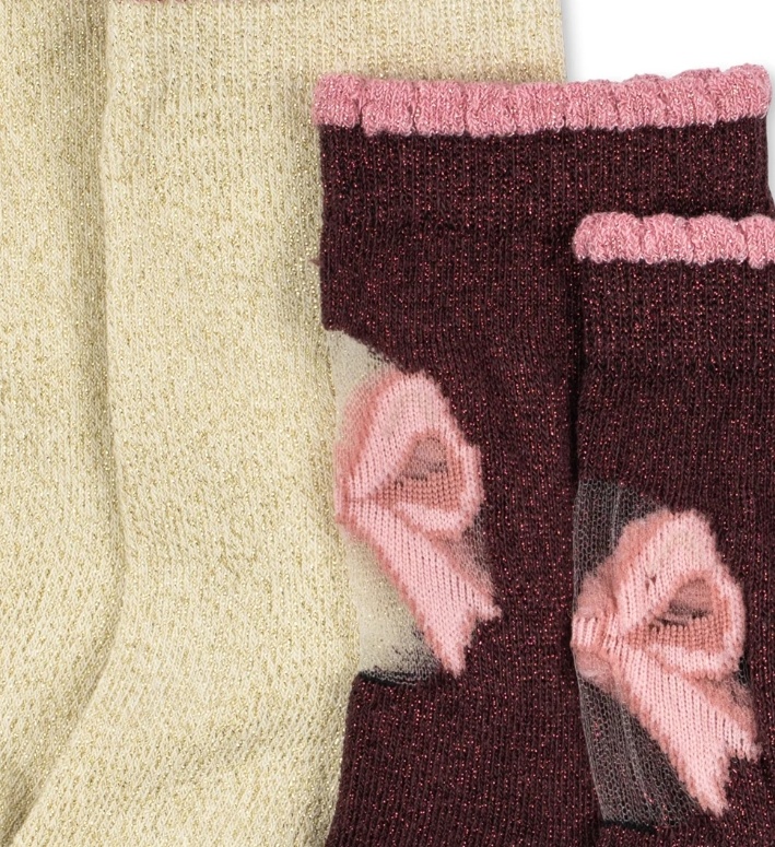 2 PACK BOW  SOCKS BOW MIX