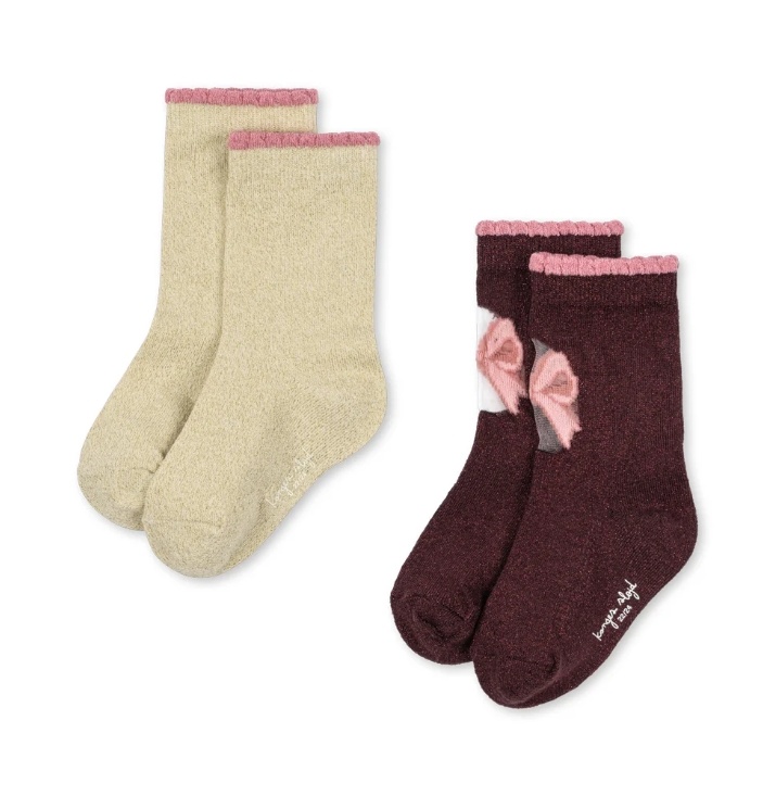 2 PACK BOW  SOCKS BOW MIX