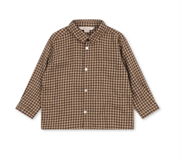 FORET LS SHIRT GOTS CHOCOLATE CHECK