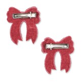2 PACK SEQUIN BOW HAIR CLIP RAPTURE ROSE