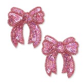 2 PACK SEQUIN BOW HAIR CLIP RAPTURE ROSE