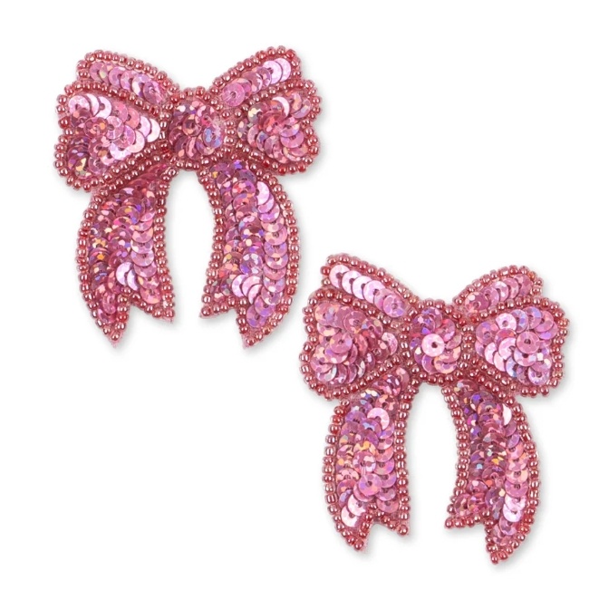 2 PACK SEQUIN BOW HAIR CLIP RAPTURE ROSE