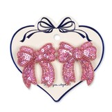 2 PACK SEQUIN BOW HAIR CLIP RAPTURE ROSE
