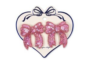 2 Pack Sequin Bow Hair Clip Rapture Rose