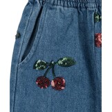 MAGOT SEQUIN FRILL PANTS GOTS CHERRY SEQUIN